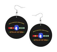 Decorative Women Earring South Command Expert Vietnam Veteran Leather Earrings Fashion Dangle Earring for Party Girl Anniversary