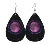Decorative Women Earring Triple Moon Goddess Wiccan Pagan Witch Drop Earrings Novelty Leather Teardrop Earrings For Party Ladies Decorations
