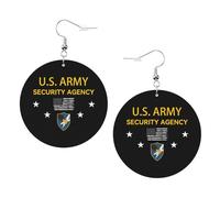 Decorative Women Earring US Army Security Agency Leather Teardrop Earrings Novelty Earring for Party Ladies Girl