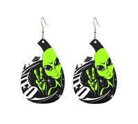Decorative Women Earring Women Dangle Drop Engs Alien Ufo Leather Dangle Drop Earrings Novelty Earring for Ladies Party Decorations