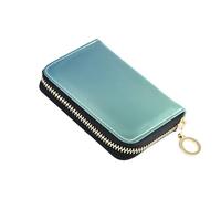 Decorative Women's Wallet Zip Around 9 Credit Card Slots & 2 Cash Slots Blue Turquoise Blur Gradient Travel Wallet with Zipper