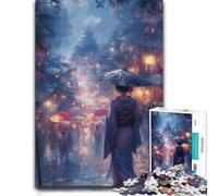 Decorative Wood Puzzle, Adults, Japanese Night Street, 1000 Pieces | For adults: Adult Puzzle: visual matching for a more organised build in spare time.