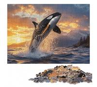 Decorative Wood Puzzle, Adults, Majestic Orca Whale Killer, 1000 Pieces | For home use: Adult Jigsaw Puzzle: clear printed details for easier visual matching in spare time.