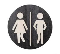 Decorative Wood Sign for Toilets Stylish Way to Indicate the Restroom Area (black)