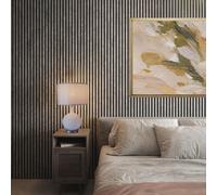 Decorative wood slat wall panel in concrete grey acoustic 240cmx60cm Wood Panel Co Mid Grey 1 Pack