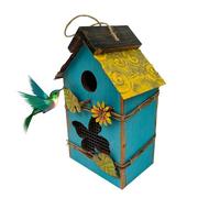 Decorative Wooden Bird House, Suitable for Decoration Purposes, 16.5 x 10 x 26 cm (Height), Bird House for Standing, Hanging, Pink/Yellow/Blue/Green/Light Green