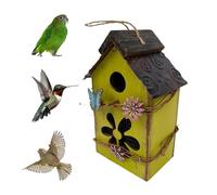 Decorative Wooden Bird House, Suitable for Decoration Purposes, 16.5 x 10 x 26 cm (Height), Bird House for Standing, Hanging, Pink/Yellow/Blue/Green/Light Green
