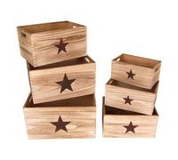 Decorative Wooden Boxes Star 6-Piece Set Wooden Box Storage Box Decorative