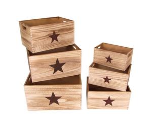 Decorative Wooden Boxes Star 6-Piece Set Wooden Box Storage Box Decorative