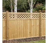 Decorative Wooden Fence Panel, 6ft x 4ft Diamond Lattice Fencing (4 Pack) | 120cm High x 183cm Wide Contemporary Luxury Heavy Duty, Dual-Sided, Treated Timber, for Perimeter Boundary & Outdoor Privacy