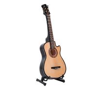 Decorative Wooden Mini Acoustic Guitar Model with Display Stand and Storage Case, Collectible Miniature Tabletop Ornament, Classical Style, 16cm/20cm/25cm
