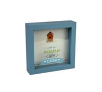 Decorative Wooden Money Box, New House Theme, 16 x 16 cm, Blue