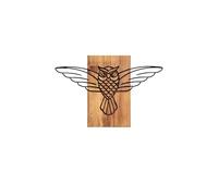 Decorative Wooden Wall Accessory, Black & Walnut, 38 x 3 x 25 cm, 50% Wood (3 cm) & 50% Metal (1 mm), Unique Design for Stylish Home Decor
