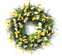 Decorative wreath, 22 "daisy wreath, beautiful artificial spring and summer wreath, front door or home textiles