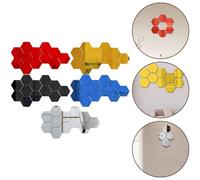 Decorative Yet Functional Hexagon Mirror Tiles, Art Decals, Set of 12 (red)