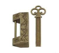 Decorative Zinc Alloy Key Padlock with Vintage Chinese Design for Suitcase or Drawer