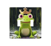 Decorator Double Toggle Light Switch Covers Crown frog Wall Plate 2-Gang Standard Size 4.5" x 4.5" Double Toggle Switch Wallplate Decorative 2 Gang Wall Switch Plate Covers