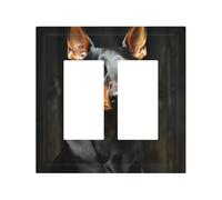 Decorator Double Toggle Light Switch Covers doberman Wall Plate 2-Gang Mid Size 5" x 4.9" Double Toggle Switch Wallplate Decorative 2 Gang Wall Switch Plate Covers
