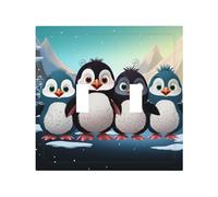 Decorator Double Toggle Light Switch Covers Five cute penguins Wall Plate 2-Gang Mid Size 5" x 4.9" Double Toggle Switch Wallplate Decorative 2 Gang Wall Switch Plate Covers