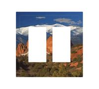 Decorator Double Toggle Light Switch Covers Pikes Peak Colorado Wall Plate 2-Gang Mid Size 5" x 4.9" Double Toggle Switch Wallplate Decorative 2 Gang Wall Switch Plate Covers
