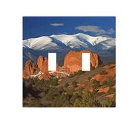 Decorator Double Toggle Light Switch Covers Pikes Peak Colorado Wall Plate 2-Gang Mid Size 5" x 4.9" Double Toggle Switch Wallplate Decorative 2 Gang Wall Switch Plate Covers