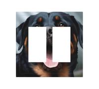 Decorator Double Toggle Light Switch Covers Rottweiler dogs tongue head Wall Plate 2-Gang Mid Size 5" x 4.9" Double Toggle Switch Wallplate Decorative 2 Gang Wall Switch Plate Covers