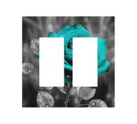 Decorator Double Toggle Light Switch Covers Teal Grey Rose Wall Plate 2-Gang Mid Size 5" x 4.9" Double Toggle Switch Wallplate Decorative 2 Gang Wall Switch Plate Covers