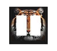 Decorator Double Toggle Light Switch Covers Tiger Face Wall Plate 2-Gang Mid Size 5" x 4.9" Double Toggle Switch Wallplate Decorative 2 Gang Wall Switch Plate Covers