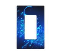 Decorator Light Switch Covers 1 Gang Wall Plate Single Gang Receptacle Outlet Covers Blue Musical Notes Wallplates for Electrical Outlets Plug Cover Standard Size Switch Plates Socket Cover