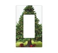 Decorator Light Switch Covers 1 Gang Wall Plate Single Gang Receptacle Outlet Covers Garlad Pine Tree Wallplates for Electrical Outlets Plug Cover Standard Size Switch Plates Socket Cover