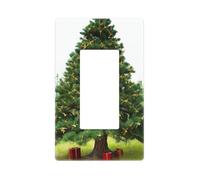 Decorator Light Switch Covers 1 Gang Wall Plate Single Gang Receptacle Outlet Covers Garlad Pine Tree Wallplates for Electrical Outlets Plug Cover Standard Size Switch Plates Socket Cover