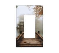 Decorator Light Switch Covers 1 Gang Wall Plate Single Gang Receptacle Outlet Covers Lake House Wallplates for Electrical Outlets Plug Cover Mid-size Switch Plates Socket Cover