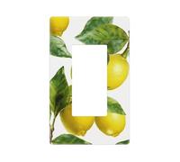 Decorator Light Switch Covers 1 Gang Wall Plate Single Gang Receptacle Outlet Covers Lemon Branch Leaves Wallplates for Electrical Outlets Plug Cover Standard Size Switch Plates Socket Cover