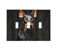Decorator Light Switch Covers doberman Wall Plate 3-Gang Mid Size 6.7" x 4.8" Triple Toggle Switch Wallplate Decorative 3 Gang Wall Switch Plate Covers Polycarbonate Thermoplastic