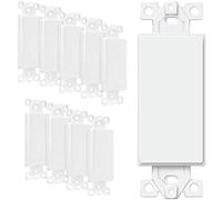 Decorator Molded-in Voice and Audio/Video Face Plates 6001-W-10PCS, Fit Decorator Style Wall Plate (Blank Adapter 10 Pack)