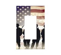 Decorator Wall Plate 1 Gang Light Switch Covers Armed Forces Day American Wallplate Single Toggle Switch Plate Mid Size 5" x 3" Electrical Outlet Covers Decorative Wall Switch Plate Cover Decor