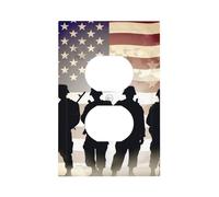 Decorator Wall Plate 1 Gang Light Switch Covers Armed Forces Day American Wallplate Single Toggle Switch Plate Mid Size 5" x 3" Electrical Outlet Covers Decorative Wall Switch Plate Cover Decor