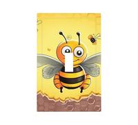 Decorator Wall Plate 1 Gang Light Switch Covers Bee on the square Wallplate Single Toggle Switch Plate Mid Size 5" x 3" Electrical Outlet Covers Decorative Wall Switch Plate Cover Decor