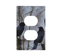 Decorator Wall Plate 1 Gang Light Switch Covers Black Crow Birds Wallplate Single Toggle Switch Plate Mid Size 5" x 3" Electrical Outlet Covers Decorative Wall Switch Plate Cover Decor