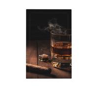Decorator Wall Plate 1 Gang Light Switch Covers Cigar & Whiskey Wallplate Single Toggle Switch Plate Mid Size 5" x 3" Electrical Outlet Covers Decorative Wall Switch Plate Cover Decor
