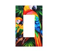 Decorator Wall Plate 1 Gang Light Switch Covers Colored Parrot Wallplate Single Toggle Switch Plate Mid Size 5" x 3" Electrical Outlet Covers Decorative Wall Switch Plate Cover Decor
