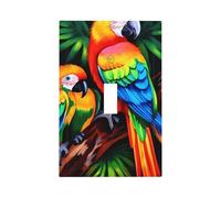 Decorator Wall Plate 1 Gang Light Switch Covers Colored Parrot Wallplate Single Toggle Switch Plate Mid Size 5" x 3" Electrical Outlet Covers Decorative Wall Switch Plate Cover Decor