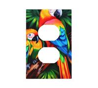 Decorator Wall Plate 1 Gang Light Switch Covers Colored Parrot Wallplate Single Toggle Switch Plate Mid Size 5" x 3" Electrical Outlet Covers Decorative Wall Switch Plate Cover Decor