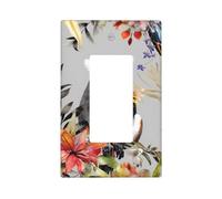 Decorator Wall Plate 1 Gang Light Switch Covers Decorator Receptacle Outlet Covers Animals Lemur Flowers Pattern Wall Plates for Electrical Outlets Plug Cover Single Rocker Switch Plates