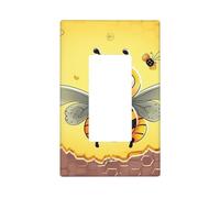 Decorator Wall Plate 1 Gang Light Switch Covers Decorator Receptacle Outlet Covers Bee on the square Wall Plates for Electrical Outlets Plug Cover Single Rocker Switch Plates