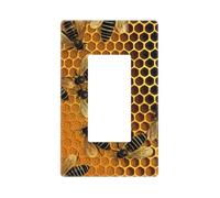 Decorator Wall Plate 1 Gang Light Switch Covers Decorator Receptacle Outlet Covers Bees on hive Wall Plates for Electrical Outlets Plug Cover Single Rocker Switch Plates