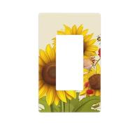 Decorator Wall Plate 1 Gang Light Switch Covers Decorator Receptacle Outlet Covers Bees Sunflowers Daisy Rose Flowers Wall Plates for Electrical Outlets Plug Cover Single Rocker Switch Plates