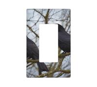 Decorator Wall Plate 1 Gang Light Switch Covers Decorator Receptacle Outlet Covers Black Crow Birds Wall Plates for Electrical Outlets Plug Cover Single Rocker Switch Plates