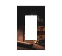 Decorator Wall Plate 1 Gang Light Switch Covers Decorator Receptacle Outlet Covers Cigar & Whiskey Wall Plates for Electrical Outlets Plug Cover Single Rocker Switch Plates