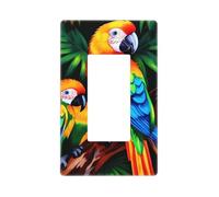 Decorator Wall Plate 1 Gang Light Switch Covers Decorator Receptacle Outlet Covers Colored Parrot Wall Plates for Electrical Outlets Plug Cover Single Rocker Switch Plates